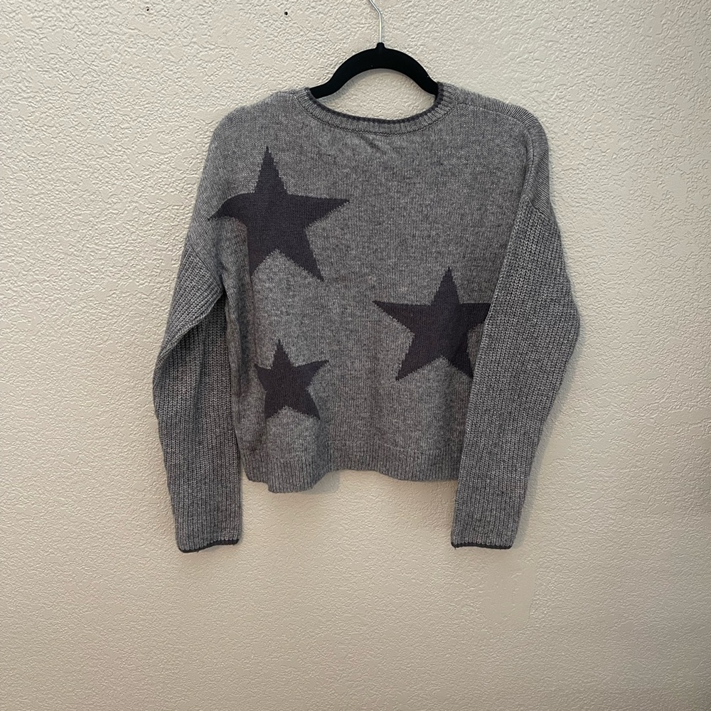 Heather gray and black star sweater